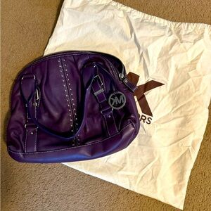 Michael Kors purple leather bag